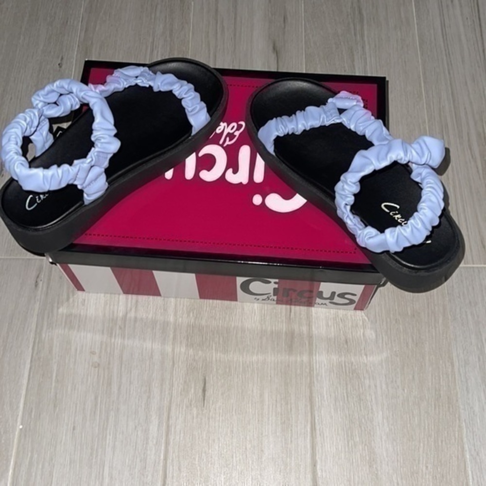 Sam Edelman Ruched Strap Sandal Light Blue - Picture 7 of 12